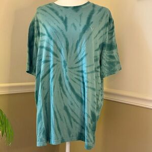 American Eagle Outfitters Men's Spiral Tie-Dye Tee - Teal